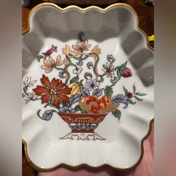 Vintage Vista Alegre Portugal Mottahedeh Trinket Dish Floral Bouquet Art Nouveau - Picture 10 of 12